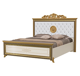 Версаль Кровать 1,6 м СВ-03 с короной цвет слоновая кость