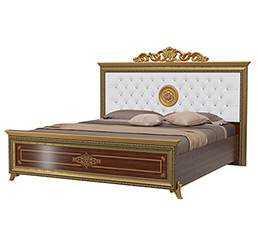 Версаль Кровать 1,8 м мягкое изголовье СВ-04 с короной цвет орех тайский
