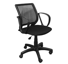 Кресло для компьютера Тедди ткань цвет черный, спинка черная сетка