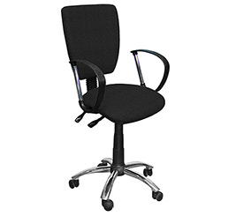 Кресло для компьютера Ультра люкс хром ткань цвет черный