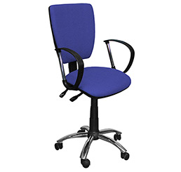 Кресло для компьютера Ультра люкс хром ткань цвет синий